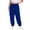 Blue, variant on Women's Plus Size Jogger Pants Drawstring Elastic Waisted and Stretch Tapered Leg Solid Color Cargo Pants Summer Lightweight Soft Comfort Sports Workout Wear Red XXXL