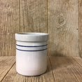 thumbnail image 2 of Martinez Pottery Pickling Fermenting Crock - Tan with Blue Stripe Stoneware Jar, 1/2 Gallon Capacity, 2 of 5