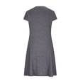 thumbnail image 5 of TaTaai Women Summer Short Sleeve Round Neck Rib Knit Dress Solid Color Slimming Casual Fashion Dress Soft Stretchy Breathable for Daily Home and Casual Occasions Gift, 5 of 9