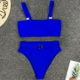 thumbnail image 6 of Bikinis for Women 2 Piece High Waisted Swimsuit with Belt Solid Color Bathing Suits Fashion 2025 Summer Beach Swimwear, 6 of 9