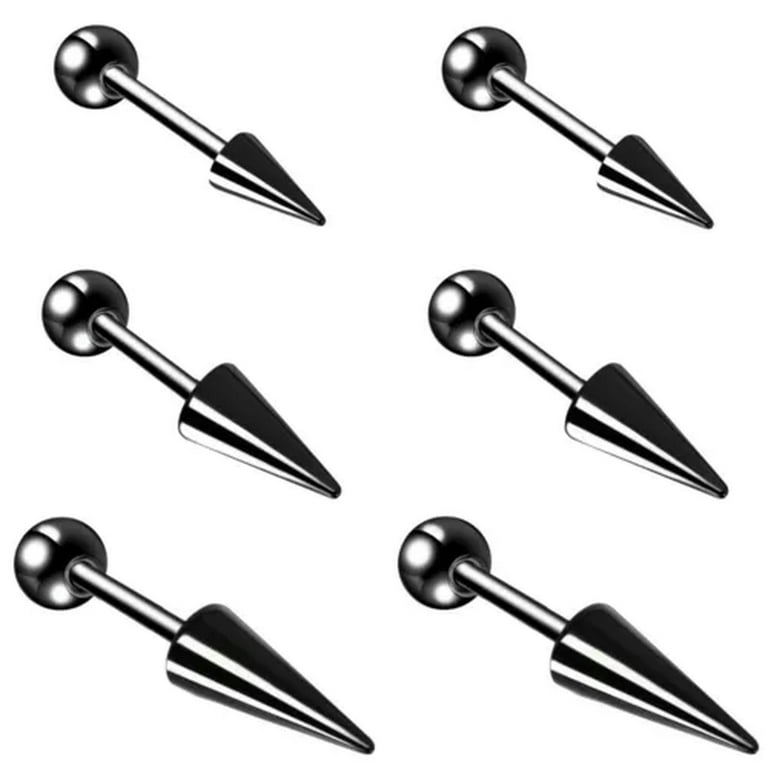 QQTDFG Pairs/Set Stainless Steel Stud Earrings Spike Cartilage