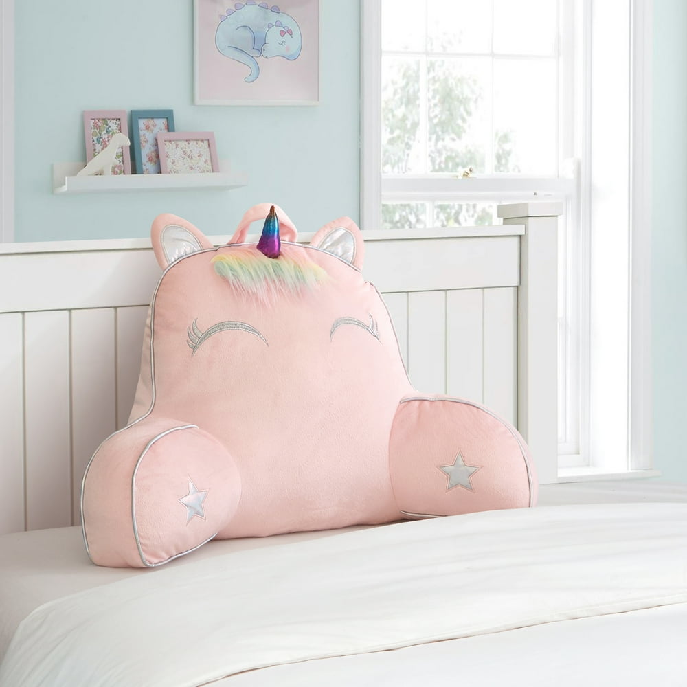 Your Zone Unicorn Backrest Pillow for Kids, Pink, 24" x 17" Walmart