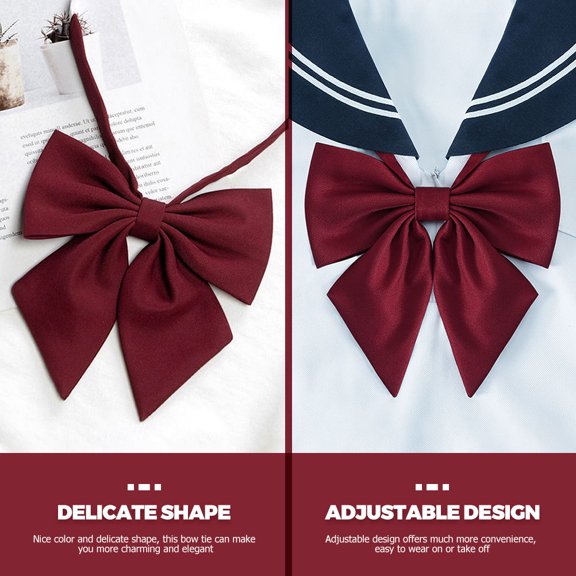 NICEXMAS Red Adjustable Pre-Tied Bow Tie Ribbon Necktie for Women’s Prom, Wedding, Party, and Formal Events - 1 Piece