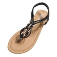thumbnail image 1 of Women's Summer Sandals Casual Comfortable Mid Heel Flip Flops For Beach Vacation Walking Dating Work Slip On Toe Post Pure Color, 1 of 6