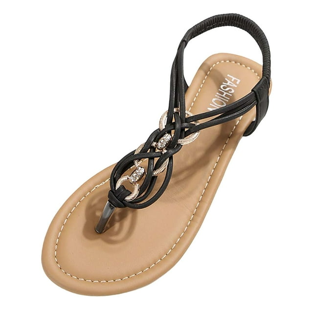 Women's Summer Sandals Casual Comfortable Mid Heel Flip Flops For Beach Vacation Walking Dating Work Slip On Toe Post Pure Color