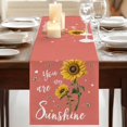 thumbnail image 3 of Table Runners 90 Inches Long Dress Scarves, Coral Red Sunshine Sunflower Farmhouse Coffee/Dining/Kitchen Table Runner for Living Room, Pastoral Bees Farmhouse Floral 13x90 Inch, 3 of 9