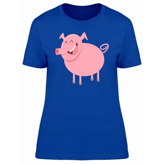 Lovely Happy Cartoon Pig Tee Women's -Image by Shutterstock