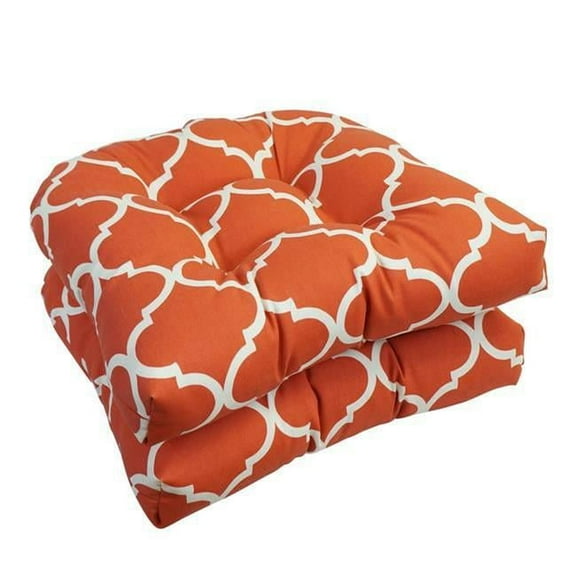 Blazing Needles 93184-2CH-OD-159 19 in. U-Shaped Outddor Dining Chair Cushions, Landview Mango - Set of 2