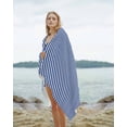 thumbnail image 2 of Dark Blue Striped Beach Towels Oversized Super Absorbent, Modern Beige Geometric Country Lightweight Bath Towel Quick Dry Sets For Bathroom/Pool/Rv Camping/Beach Play/Gym Room/Picnic 23"x47", 2 of 8