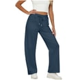 thumbnail image 2 of ZQUUVOU Women's Sweatpants Jogger Barrel-Leg Elastic Drawstring Waisted Pants with Pockets Casual Lounge Outdoor Sweatpants Navy, 2 of 7