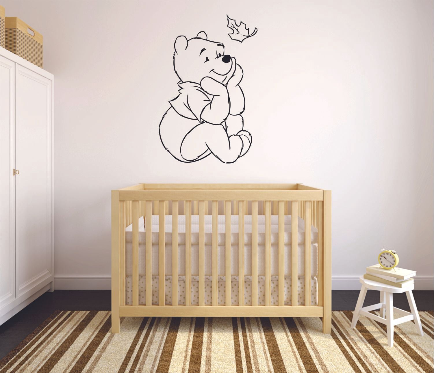 Winnie the Pooh Falling Leaf Fall Leaves Cartoon Wall Sticker Art Decal for Girls Boys Room Bedroom Nursery Kindergarten House Fun Home Decor Stickers Wall Art Vinyl Decoration Size (30x27 inch)