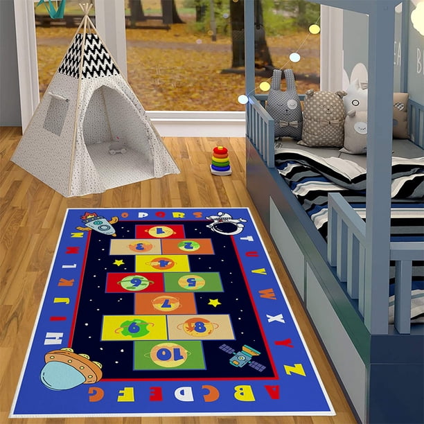 Alfombra de juego educativa para niños, alfombra antideslizante para sala de juegos con números del alfabeto ABC