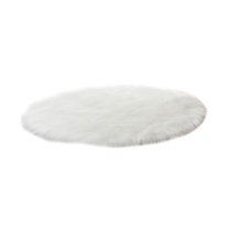 Yesbay Soft Acrylic Fiber Round Mat Carpet Bedroom Living Room Floor Dressing Table Rug,White 50cm