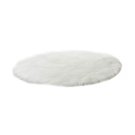 Yesbay Soft Acrylic Fiber Round Mat Carpet Bedroom Living Room Floor Dressing Table Rug,White 50cm