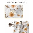 thumbnail image 6 of Brown Spring Floral 2 Panel Kitchen Curtains for Small Windows, Flowers Botanical Elegant Pastoral Bathroom Tier Curtain, Short Window Treatment for Bedroom/Living Room 55"x24", 6 of 6