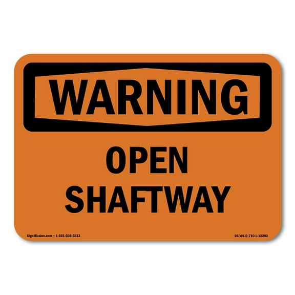 OSHA WARNING Sign - Open Shaftway | Plastic Sign | Protect Your Business, Construction Site, Warehouse & Shop Area | Made in the USA