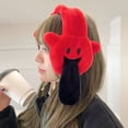 thumbnail image 2 of Halloween Gift Plush Rabbit Hair Warm Earmuffs Cartoon Cute Devil Earflap Kawaii Cold Protection Ear Warmer Women (White), 2 of 7