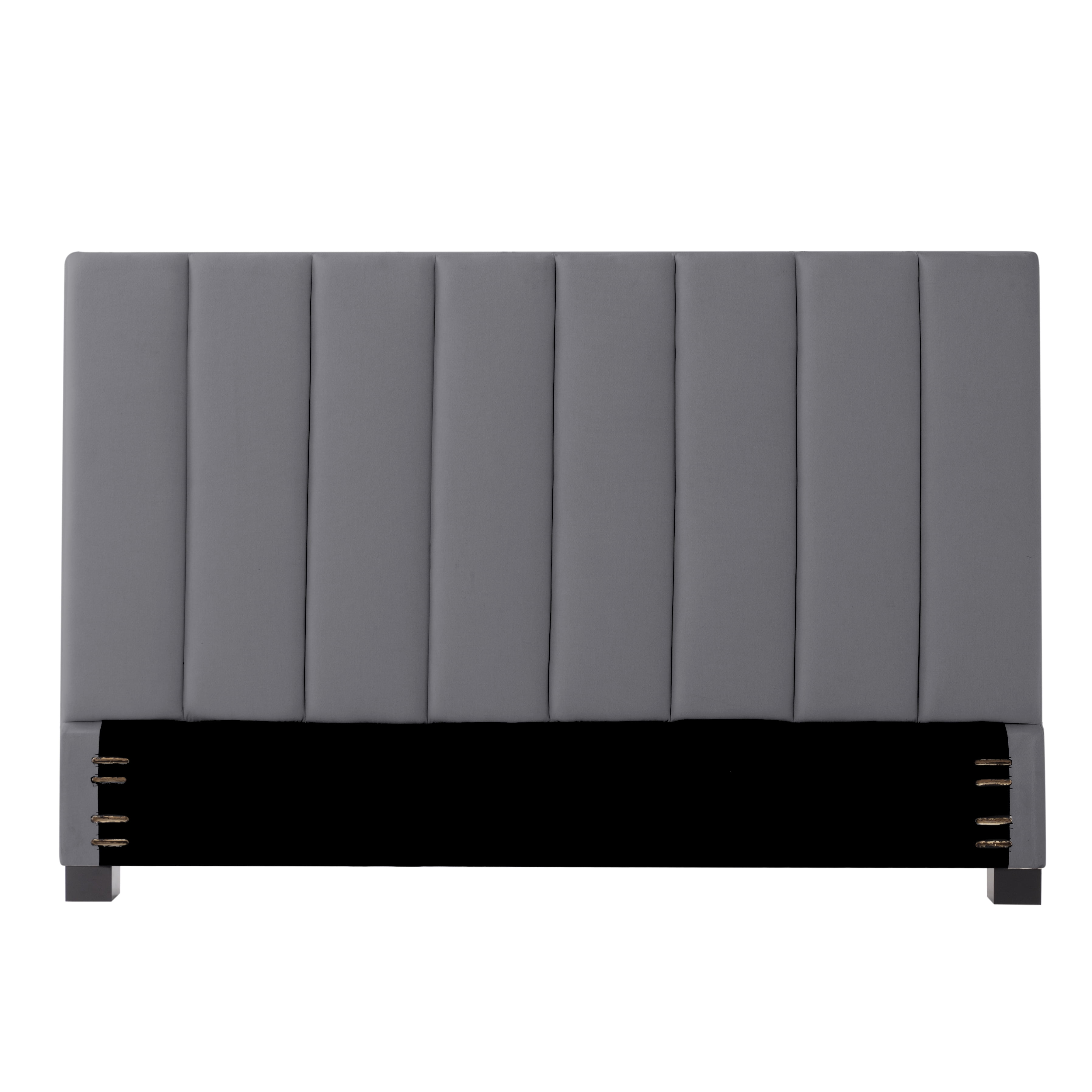 Gewnee King Size Linen Upholstered Panel Headboard,Contemporary Bedroom Furniture,Dark Grey