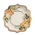 thumbnail image 5 of BalsaCircle 25 White 10" Floral Disposable Dinner Salad Paper Plates Rose Gold Scallop Trim Events Decorations, 5 of 8