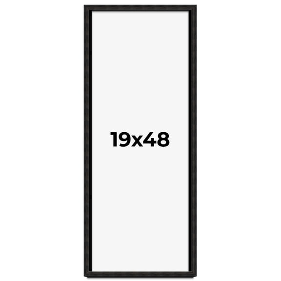 19x48 Shadow Box Black Rustic Barnwood Display Frame  | 1.125 Inch Deep | 0.875 Inch Moulding Width