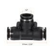 thumbnail image 2 of Unique Bargains Tee 1/2' Push to Connect Pneumatic Air Line Fitting, Black 5 Pack, 2 of 5