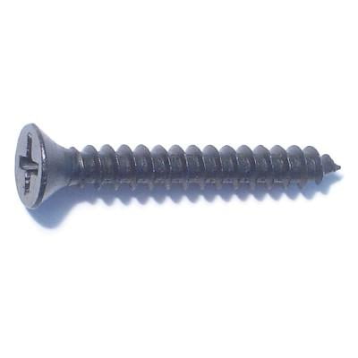 

#8 x 1-1/4 Black Steel Phillips Flat Head Sheet Metal Screws (12 pcs.)