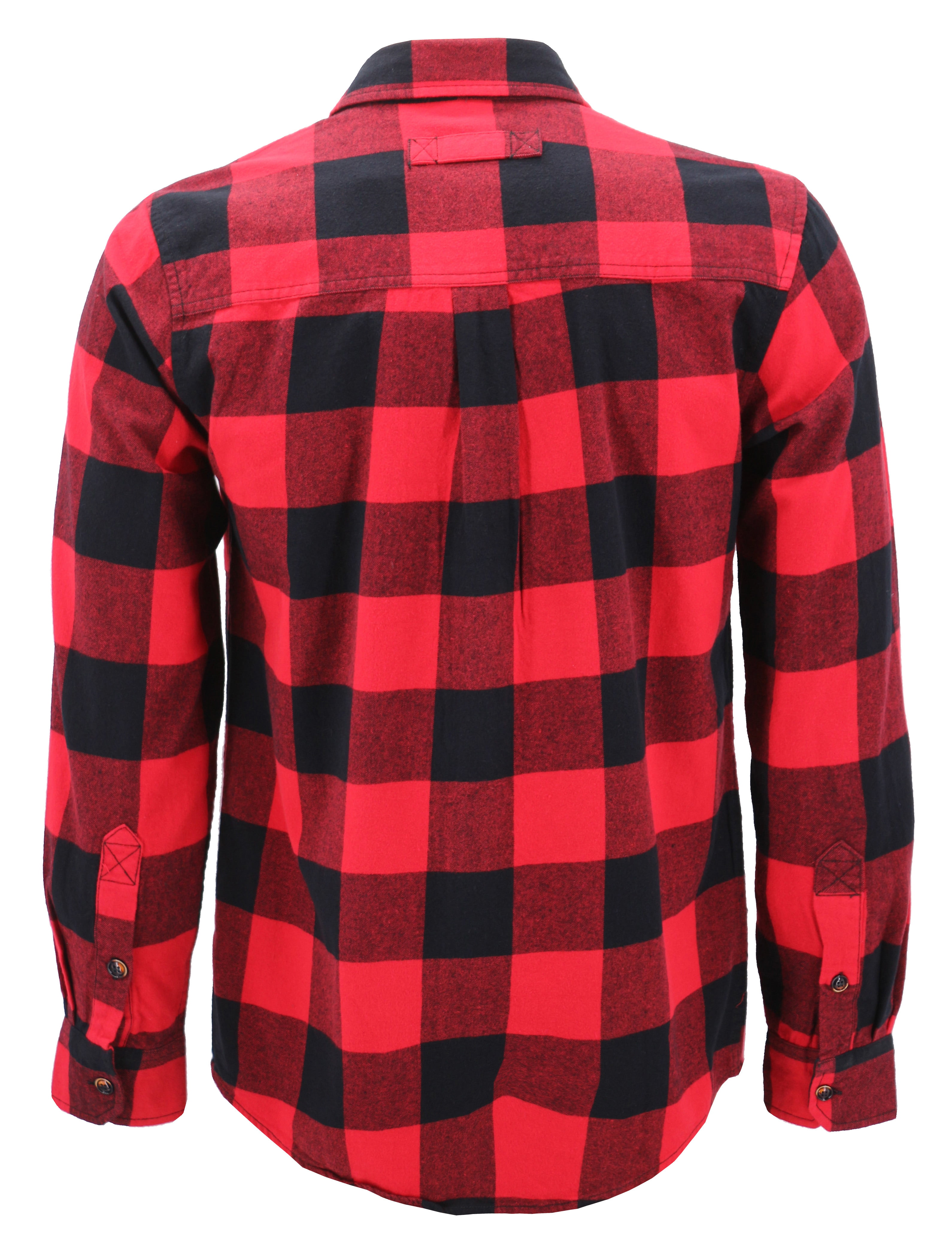 red and black flannel button up shirt