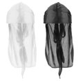 thumbnail image 2 of 2pcs Mens Soft Headwrap Bufanda Bandana Turbante Beanie Pirate Blanco + negro Hugo Sombreros de moda para hombres y mujeres, 2 of 5