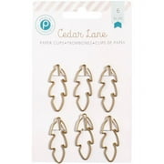 Cedar Lane Shaped Paper Clips 6/Pkg-Gold Feathers