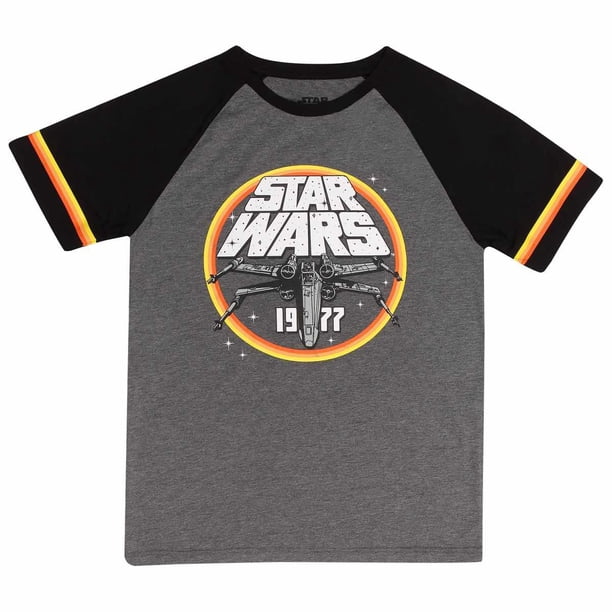 Star Wars - Camiseta 1977 Círculo para Adultos Unisex (Gris, Negro)