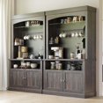thumbnail image 6 of Farmhouse Coffee Bar Cabinet With Storage,72" Buffet Cabinet With Microwave Stand/Wine Rack/Glass Shelf,Liquor Cabinet For Kitchen,Bar,Dining Room, 6 of 7