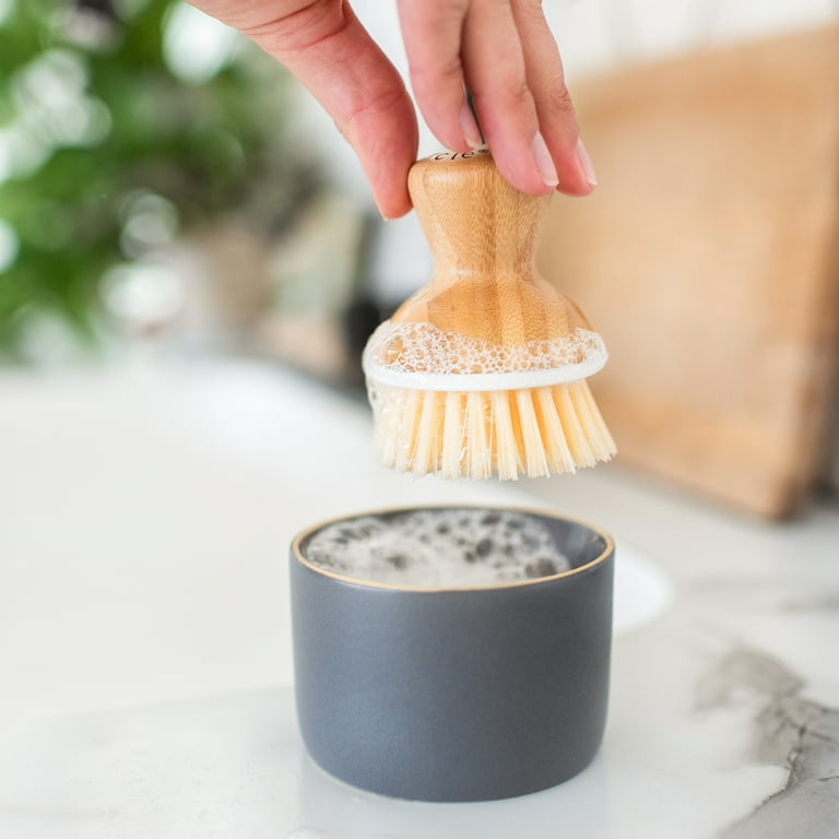 MR.SIGA Dish Soap Dispenser & Holder, Bamboo Dish Brush with Soap