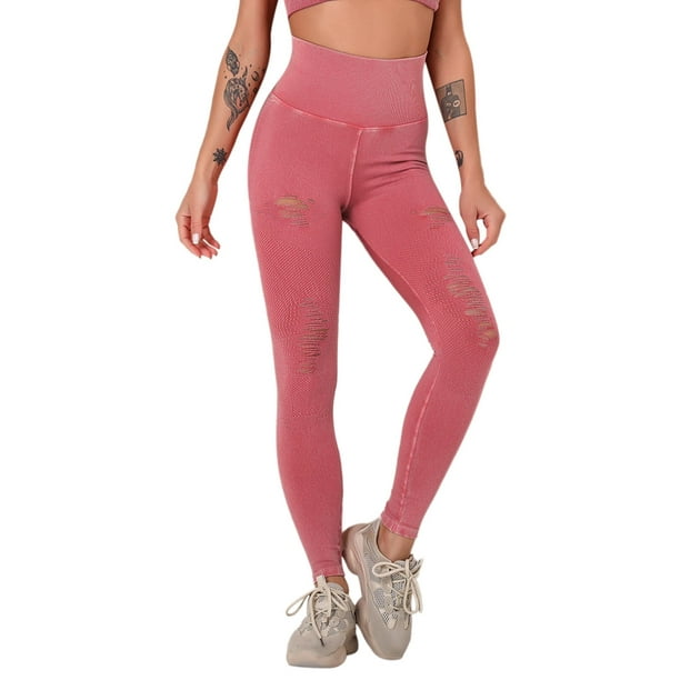 Fvwitlyh Wide Leg Pants Women Women'S Solid Color Washed Yoga Pants With  Ripped Cutouts Seamless High Waist Sport Capri Leggings Lifting Fitness  Pants