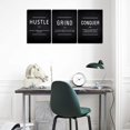 thumbnail image 2 of Grind Hustle Conquer Success Wall Art, Motivation Canvas Wall Decor Framed Inspirational Painting Quotes Positive Poster Wall Hanging Picture for Home Office Workplace - 12"Wx16"Hx3piece, 2 of 6
