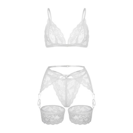 

Mackneog Plus Size Underwear Fashion Women Bra Lace Lingerie Underwear Sleepwear G-string Pajamas Garter Polyester Lace Thong Plus Size Panties