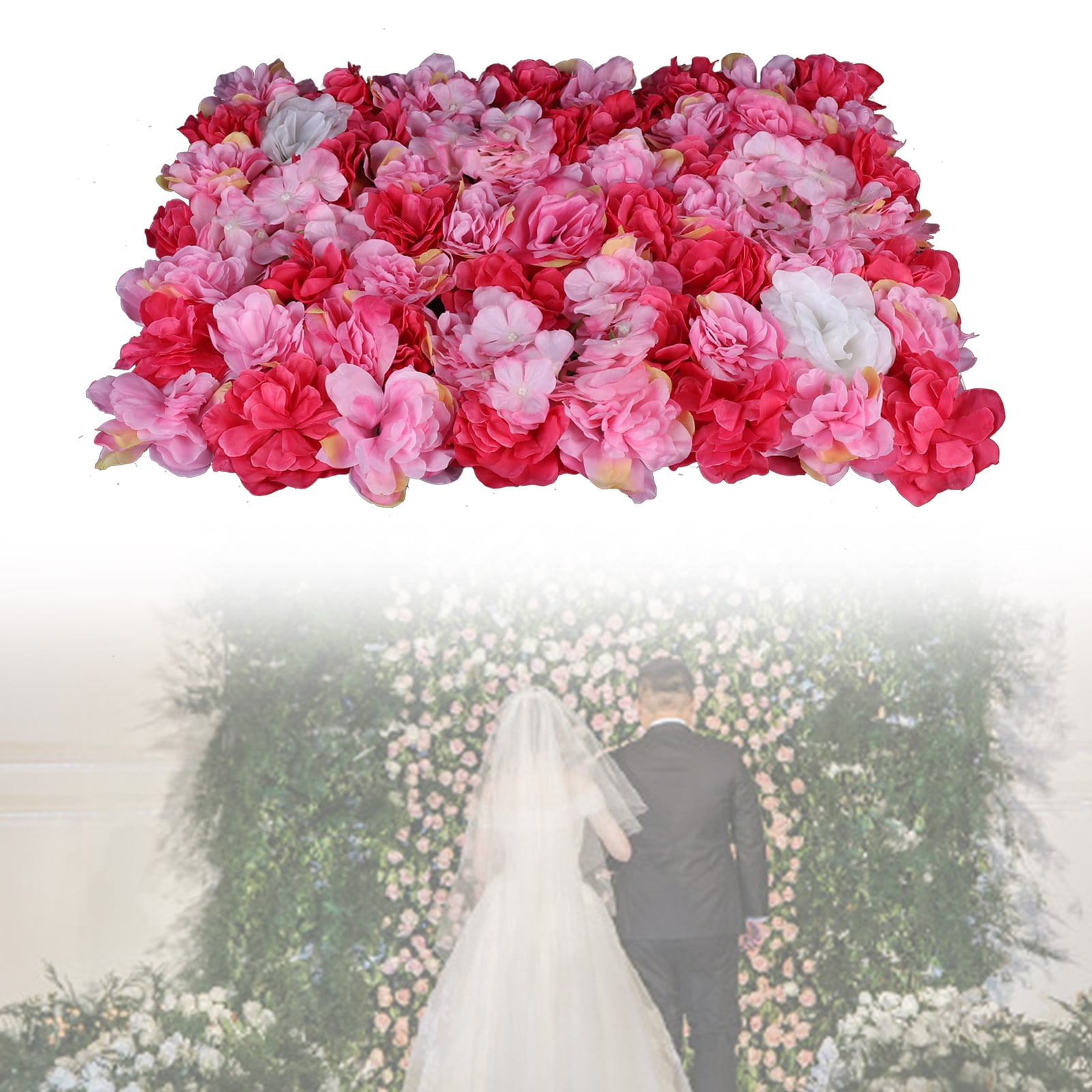 6pcs Upscale Artificial Flower Wall Panel Wedding Venue Floral Decor Cream 