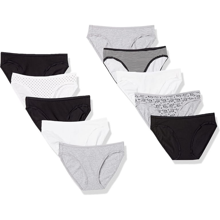 Essentials Women's Cotton Bikini Brief Underwear, Multipacks 