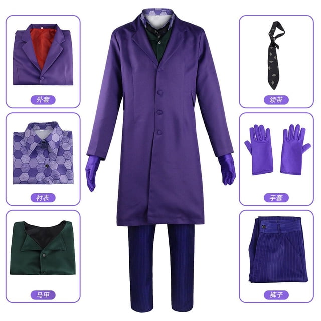 Traje de Cosplay de Heath Ledger para hombreConjunto completo de Heath LedgerNiños150CM Deng Xun unisex