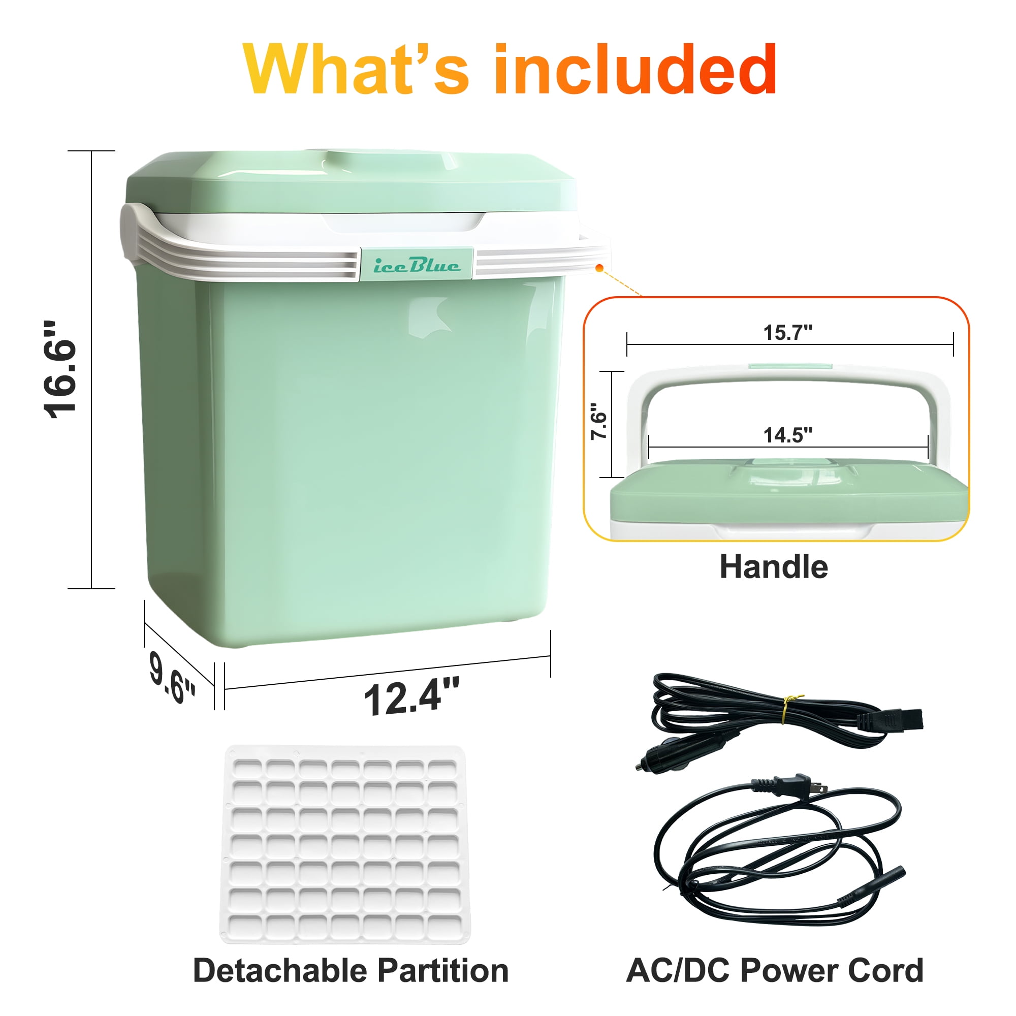 iceBlue 26L Portable Outdoor Refrigerator with Handle Lock, Car Cooler, Camping Fridge(Green)
