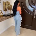 thumbnail image 3 of Vedolay Women Jumpsuits Womens Deep V Neck One Piece Pajamas Onesie Bodycon Rompers,Blue S, 3 of 5