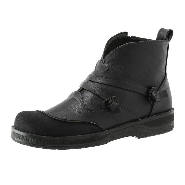 NECHOLOGY Botas Mujer Adulto Femenino Zapatos Botines de mujer Moda mujer otoño suela gruesa tacones cuadrados cremallera botines cortos zapatos de punta redonda (Black, 9)