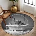 thumbnail image 3 of Elephant Round Rug 8ft Washable Circle Rugs Non Slip Funny Animal Bathtub Abstract Art Grey Large Area Rug Indoor Floor Carpet for Bedroom Kitchen Living Room Home Office Dining Room Nursery, 3 of 8