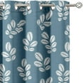 thumbnail image 2 of Vargottam Printed Blackout Curtains - Blue Leaf Design, Set of 2 Panels, 42 x 96 Inches - Room Darkening, Thermal Insulated Window/Door Drapes with Grommets, 2 of 9