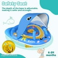 thumbnail image 4 of GVDV Baby Pool Float with Canopy UPF50+ Sun Protection, 6-24 Months Inflatable Infant Swimming Ring with Adjustable Safety Seat, 4 of 6