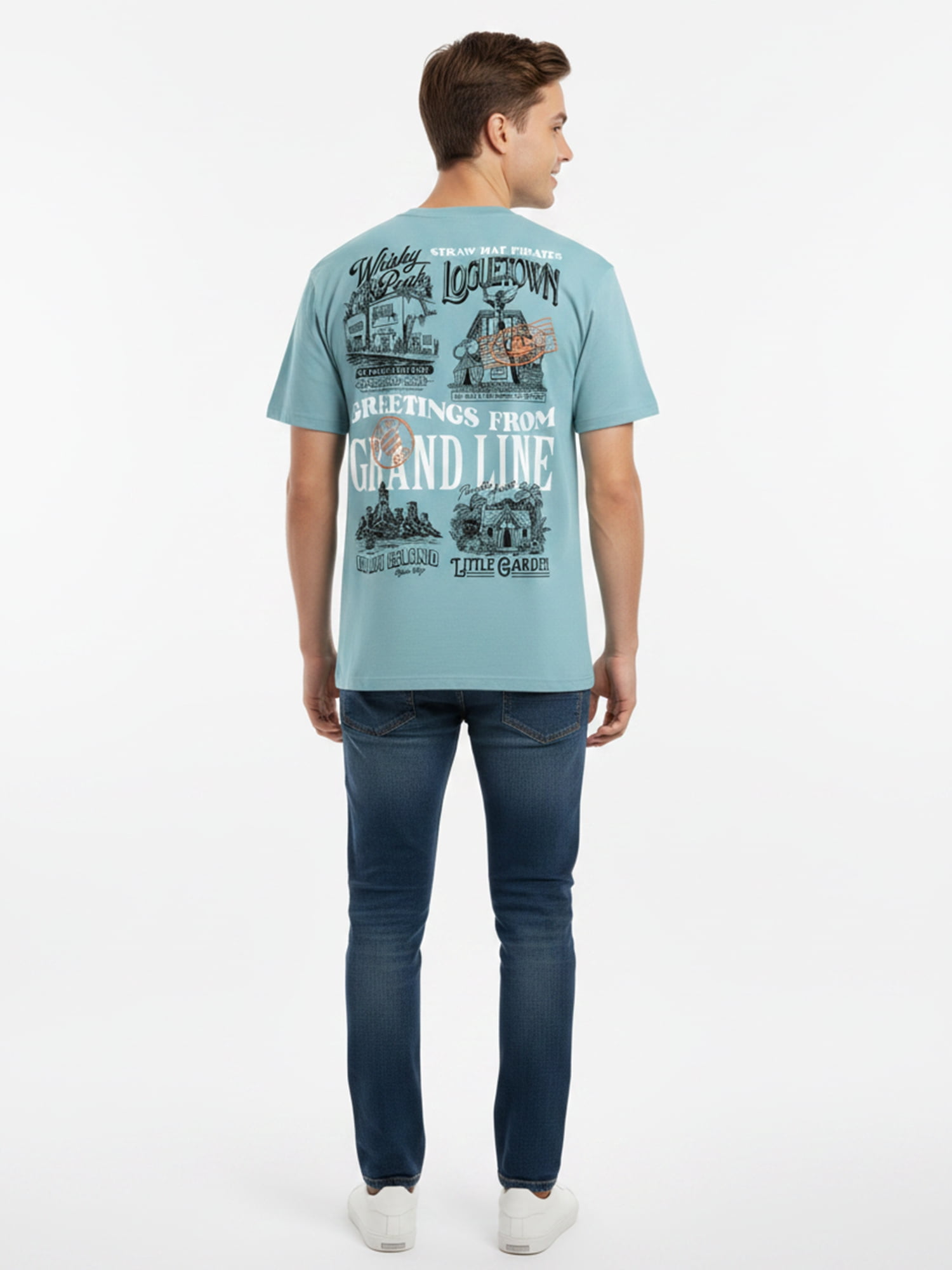 One Piece, Men's & Big Men's Graphic Tee, Straw Hat Destination, Sizes S-3XL