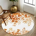thumbnail image 2 of Round Rug 7Ft Washable Non-Slip, Orange Eucalyptus Leaves Circle Area Rugs for Living Room Bedroom, Spring Summer Botanical Indoor Floor Mats Carpet Runner for Home Decor Aesthetic, 2 of 8