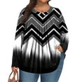 thumbnail image 2 of TQWQT Plus Size Blouses for Women Dressy Fall Long Sleeve Shirts Boho Tops Ethnic Floral Print T-Shirt V Neck Shirts Loose Casual Trendy Tunics Black 3XL, 2 of 5