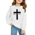 thumbnail image 3 of HUITKMM Girls Winter Pullover Hoodie Soft Print Round Neck Sweatshirt for Outdoor Activities Toddler and Kids Top, 3 of 3