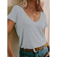 thumbnail image 2 of Women's Classic Fit T Shirts Short Sleeve V Neck Casual Tee Shirt Summer Tops, 2 of 4