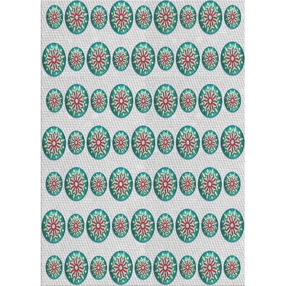Ahgly Company Indoor Rectangle Patterned Grayish Turquoise Green Novelty Area Rugs, Swatch Sample